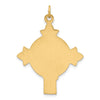 14k Hollow Polished and Satin Medium Jesus Medal Cross Pendant