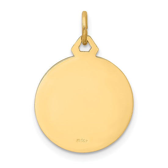 14k Polished and Satin Small Round Jesus Medal