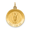 14k Polished and Satin Solid Our Lady of Guadalupe Medal Round Pendant