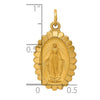 14k Polished and Satin Solid Miraculous Medal Scalloped Edge Oval Pendant