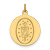 14k Polished and Satin Solid Miraculous Medal Round Charm