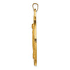 14k Polished and Satin Solid Extra Large Spanish Milagrosa Medal Round Pendant