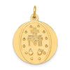 14k Polished and Satin Solid Small Miraculous Medal Round Pendant