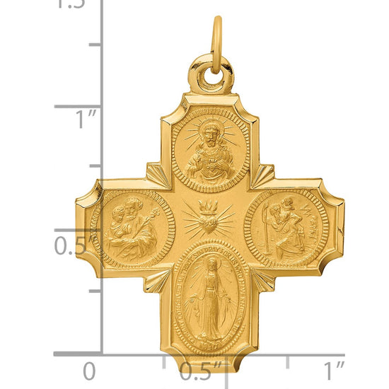 Gold Four Way Medal Pendants
