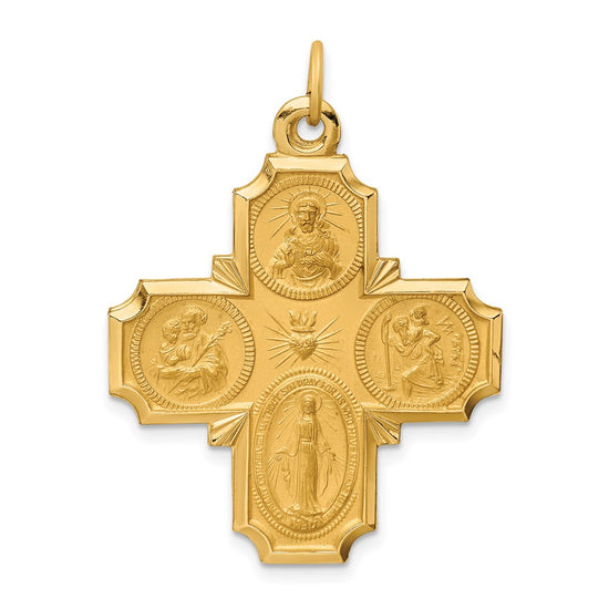 Gold Four Way Medal Pendants