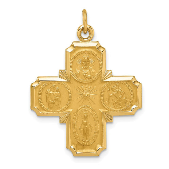 Gold Four Way Medal Pendants