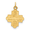 14k Satin Solid Small 4-Way Medal Charm