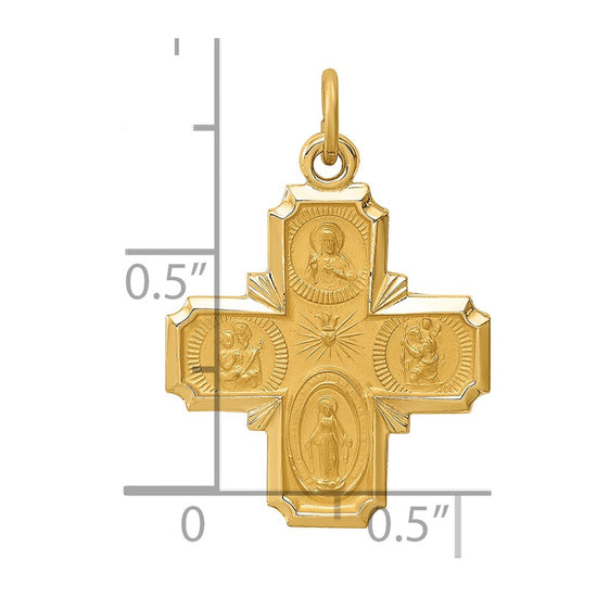 Gold Four Way Medal Pendants