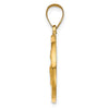 14k Polished and Satin Round Hollow St. Augustine Medal Pendant