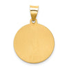 14k Polished and Satin Round Hollow St. Augustine Medal Pendant