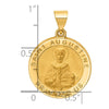 14k Polished and Satin Round Hollow St. Augustine Medal Pendant
