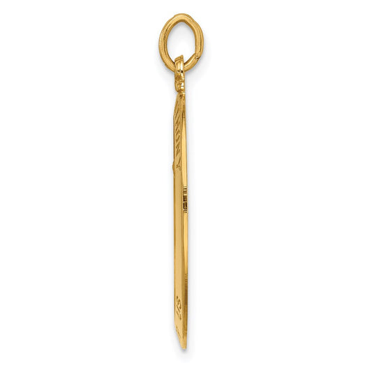 14k Polished and Satin Solid St. Anthony Medal Oval Pendant