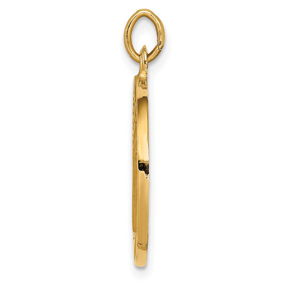 14k Polished and Satin Solid Round Reversible St. Benedict Medal Pendant