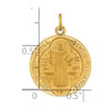 14k Polished and Satin Solid Round Reversible St. Benedict Medal Pendant