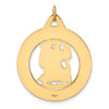 14k Polished and Satin Solid Cut-out St. Christopher Medal Round Pendant