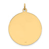 14k Polished and Satin Solid Medium Round Disc St. Christopher Medal Pendant