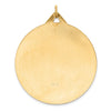 14k Polished and Satin Solid Extra Large St. Christopher Medal Round Pendant