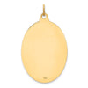 14K Polished and Satin Solid Beaded Edge St. Christopher Medal Oval Pendant