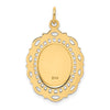 14k Polished and Satin Solid Medium Fancy Pierced Oval St. Christopher Medal Pendant