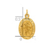14k Polished and Satin Solid Small Oval St. Christopher Medal Charm