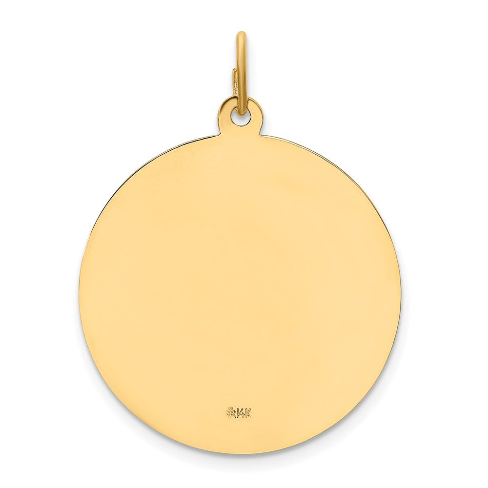14k Polished and Satin Solid Large Round St. Joseph Medal Pendant