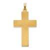 14k Hollow Polished Basketweave Design Latin Cross Pendant