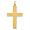 14k Hollow Polished Stripe Design Latin Cross Pendant