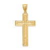 14K Large Diamond-cut Cross Pendant