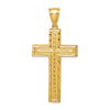 14K Large Diamond-cut Cross Pendant