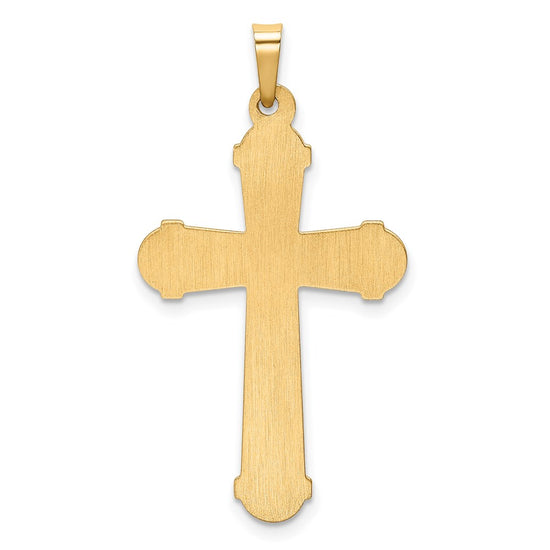14k Two-tone Hollow Polished Cross with Center Cross Pendant