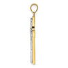 14K Two-tone Polished and Diamond-cut Cross Pendant