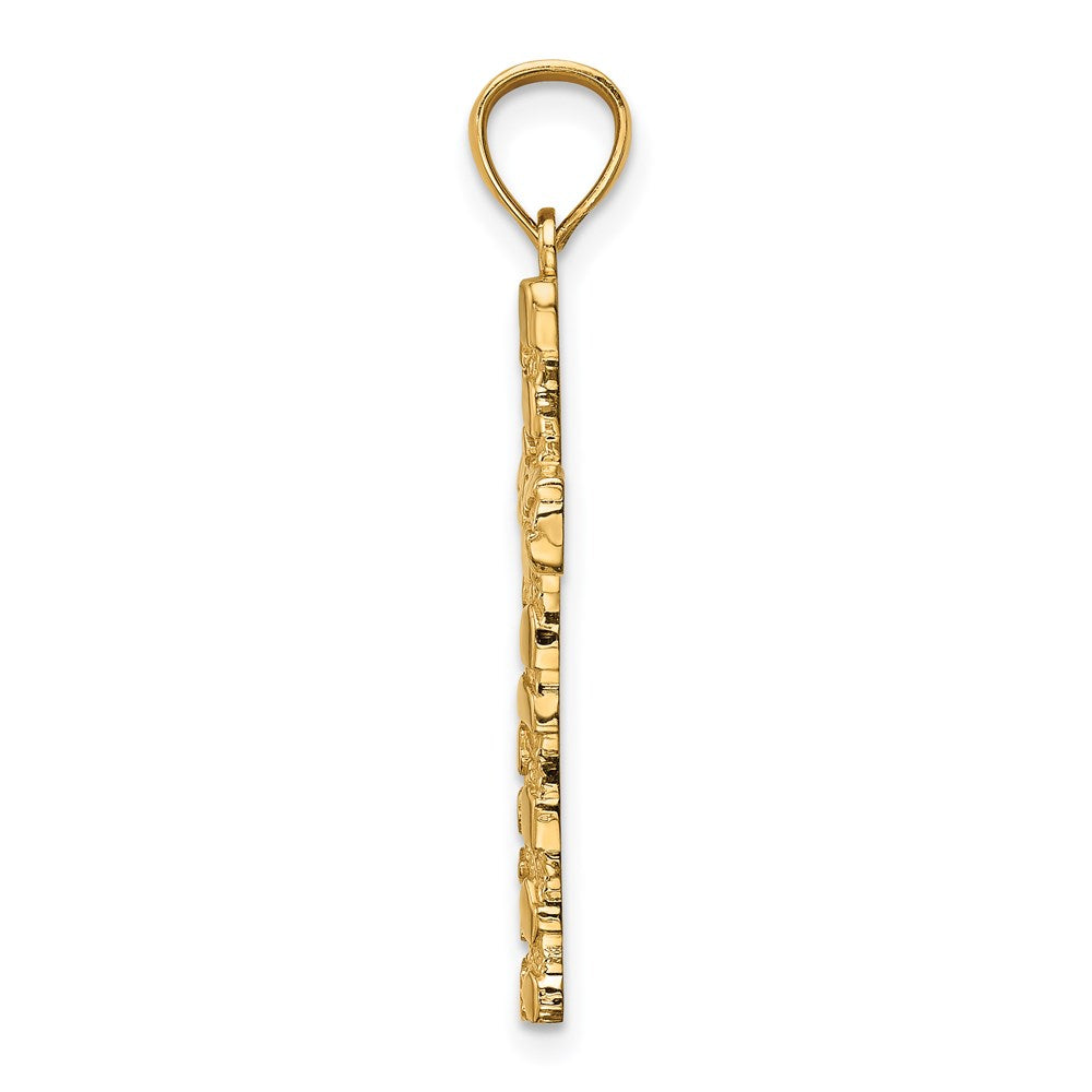 14K Nugget Style Cross Pendant