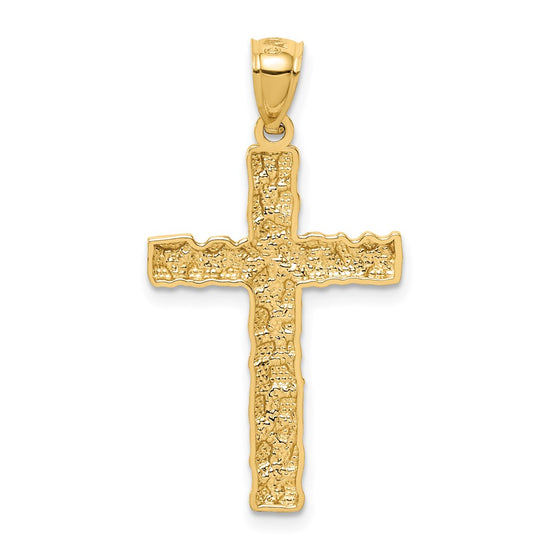 14K Nugget Style Cross Pendant