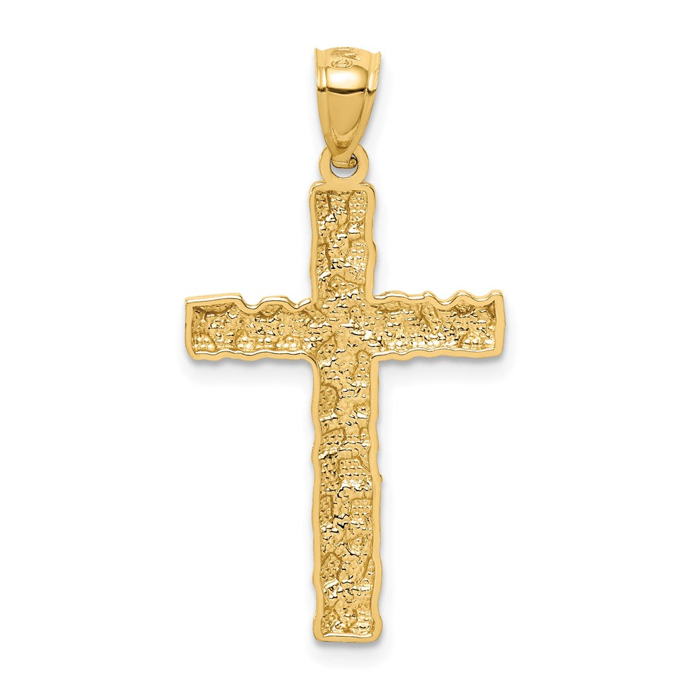 14K Nugget Style Cross Pendant