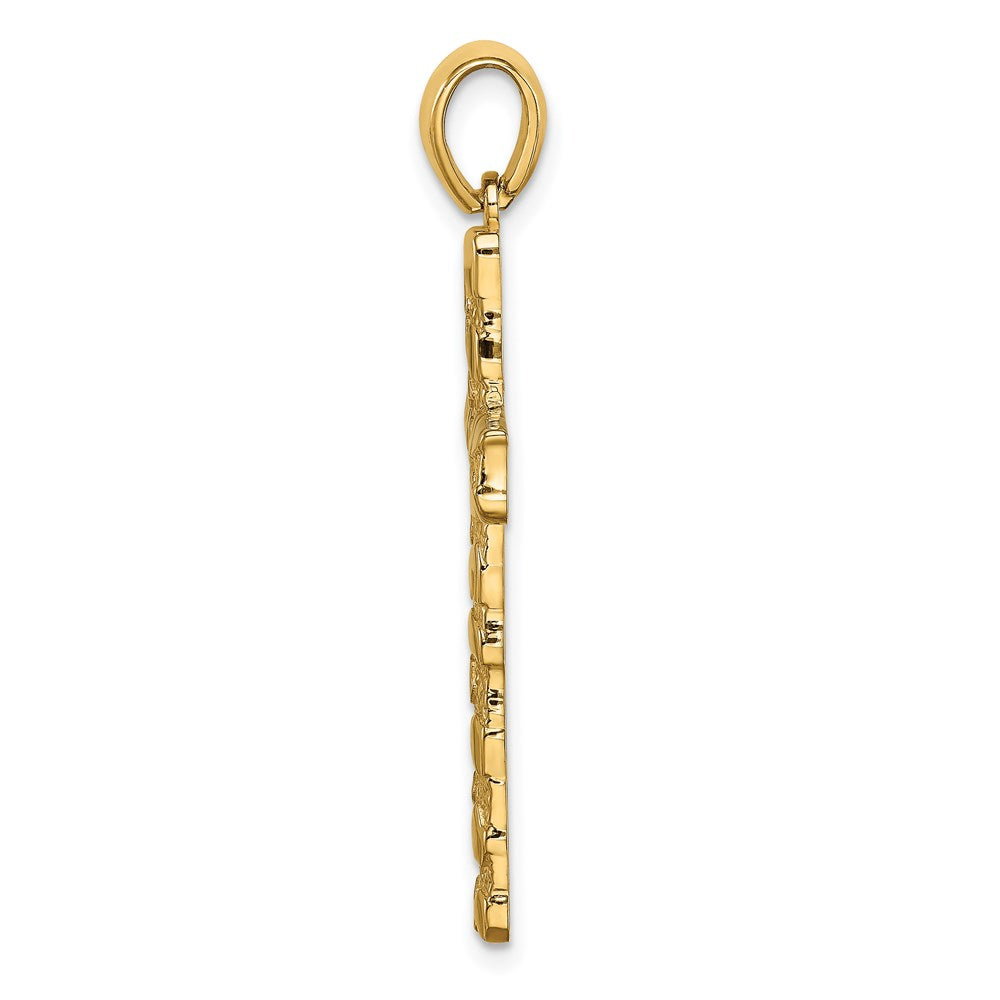 14K Nugget Style Cross Pendant