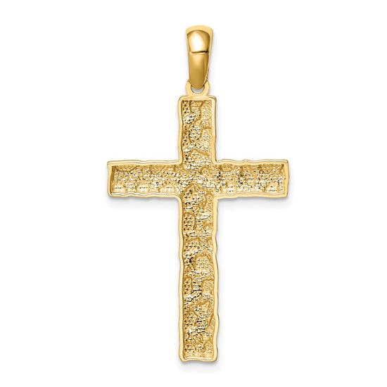 14K Nugget Style Cross Pendant