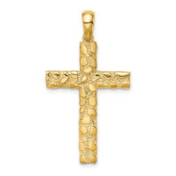 14K Nugget Style Cross Pendant