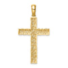 14K Large Nugget Style Cross Pendant