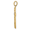 14K and White Rhodium Diamond-cut Cross Pendant