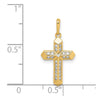14K Cross CZ Pendant