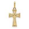 14K Diamond-cut -X- Center Cross Pendant
