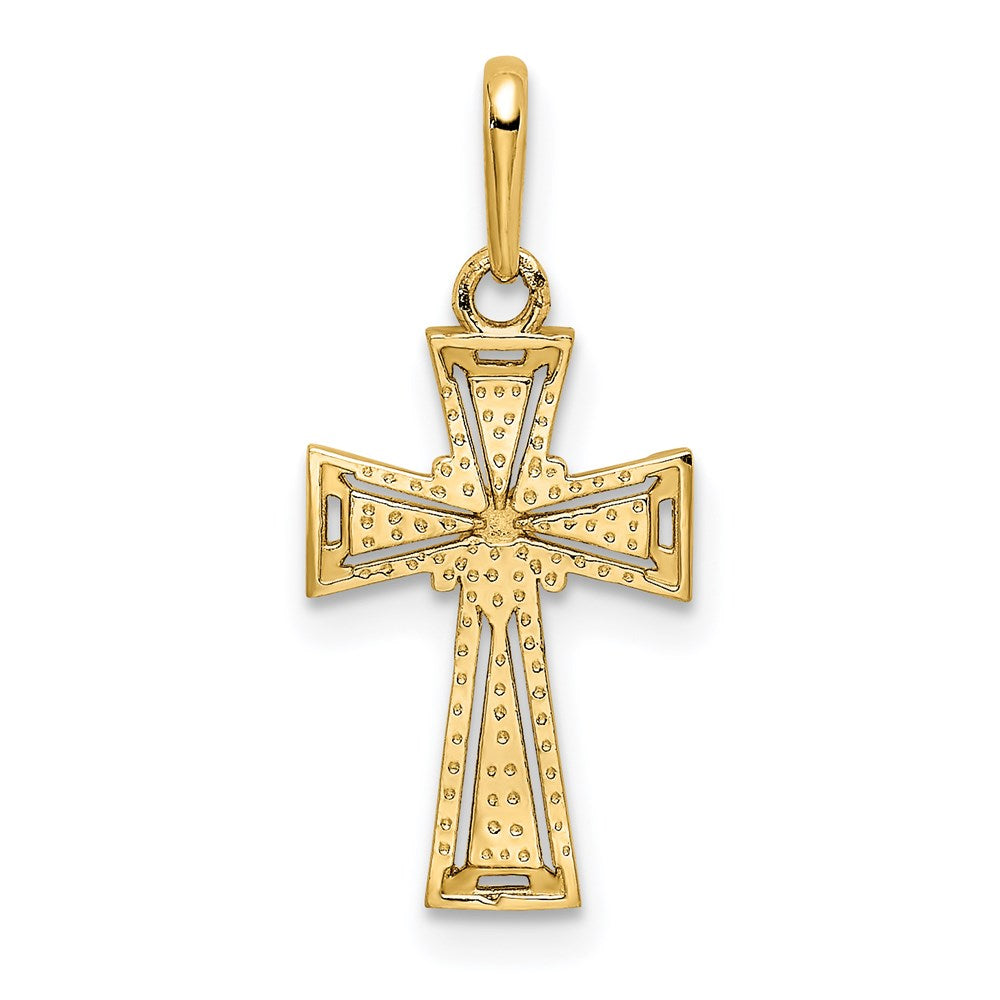 14K Diamond-cut -X- Center Cross Pendant