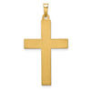 14k Two-tone Hollow Polished Textured and Striped Latin Crucifix Pendant