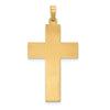 14k Two-tone Hollow Polished Rope Edge Latin Crucifix Pendant