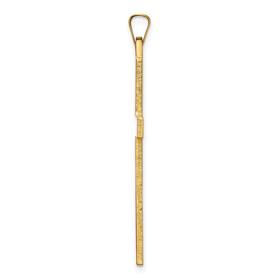 14k Polished Solid Cross Pendant