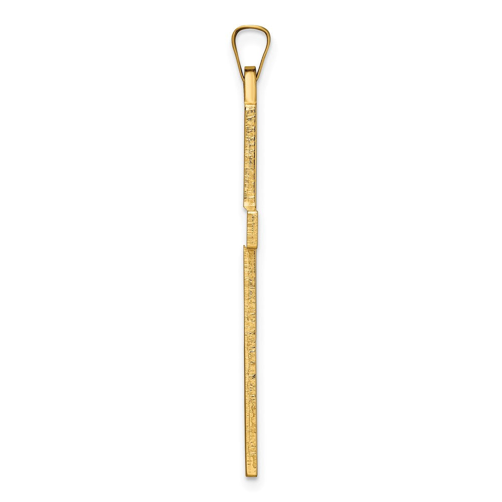 14k Polished Solid Cross Pendant