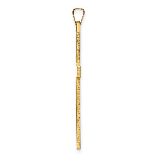 14k Polished Solid Cross Pendant