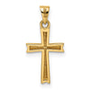 14k and White Rhodium Diamond-cut Small Latin Cross Pendant