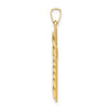 14k Polished and Twisted Hollow Cross Pendant