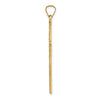 14k Polished Wood Texture Solid Cross Pendant